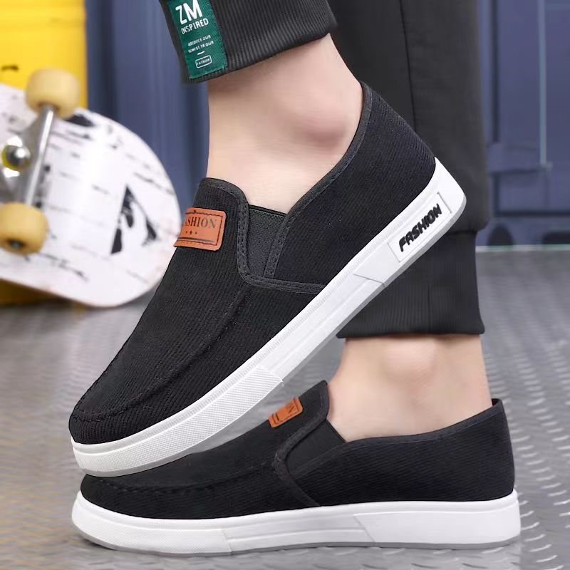 Free shipping men's shoes Spring and Autumn cloth shoes Soft sole Anti slip breathable comfortable casual work shoes Fashion versatile canvas sho