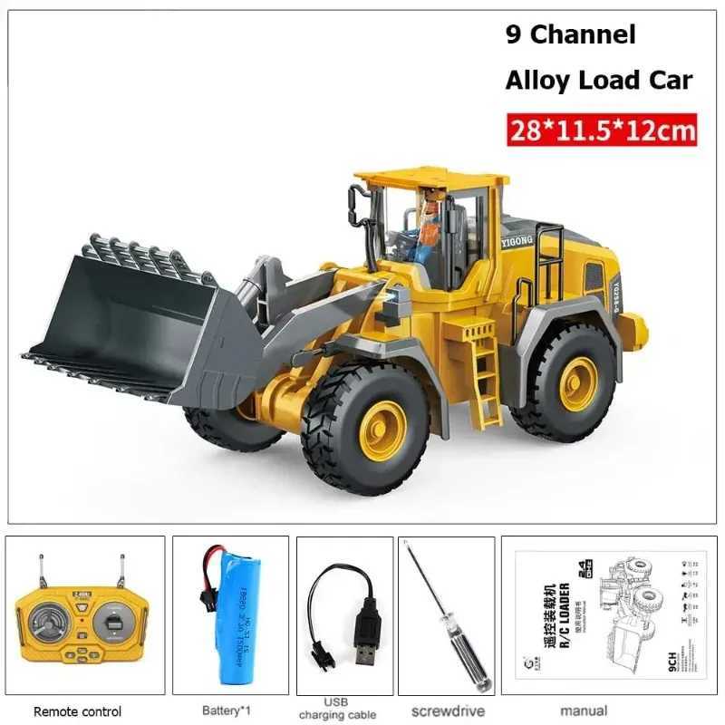 Children 2.4G Remote Control Excavator RC Model Load Car Toys Dump Truck Bulldozer Engineering Vehicle Christmas Birthday GiftsM0715