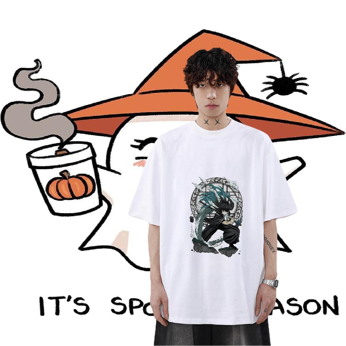 2024 Summer T Shirts Men Plus Size Cartoon Street Casual Tshirts O-Neck Short Sleeve Cotton High Quality