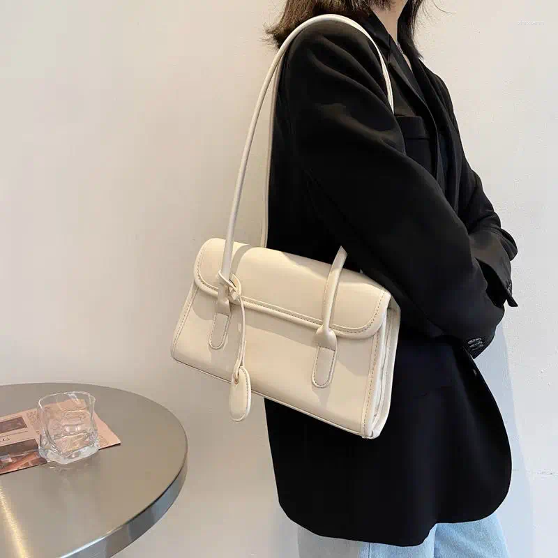 Free Shipping Shoulder Bags JIAERDI Vintage White Handbags Women Retro Elegant Leather Ladies Girls Chic Underarm Bag Purses Female