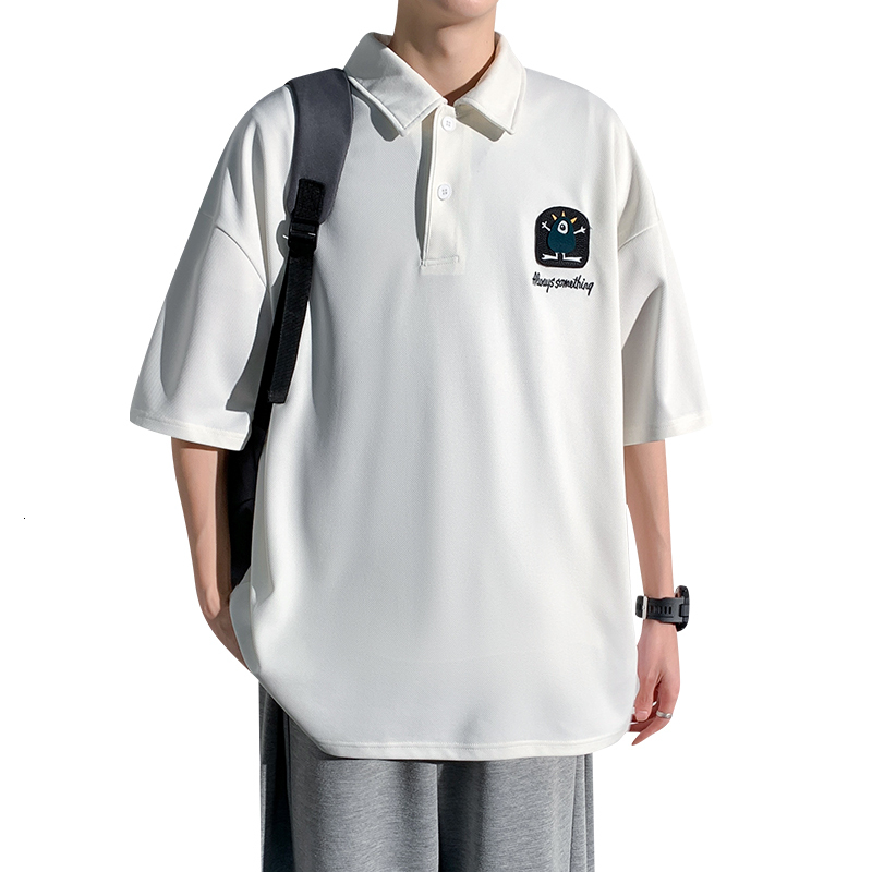 2024 Summer New Short sleeved Shirt Loose and Versatile Fashion Brand Simple Polo Neck T-shirt