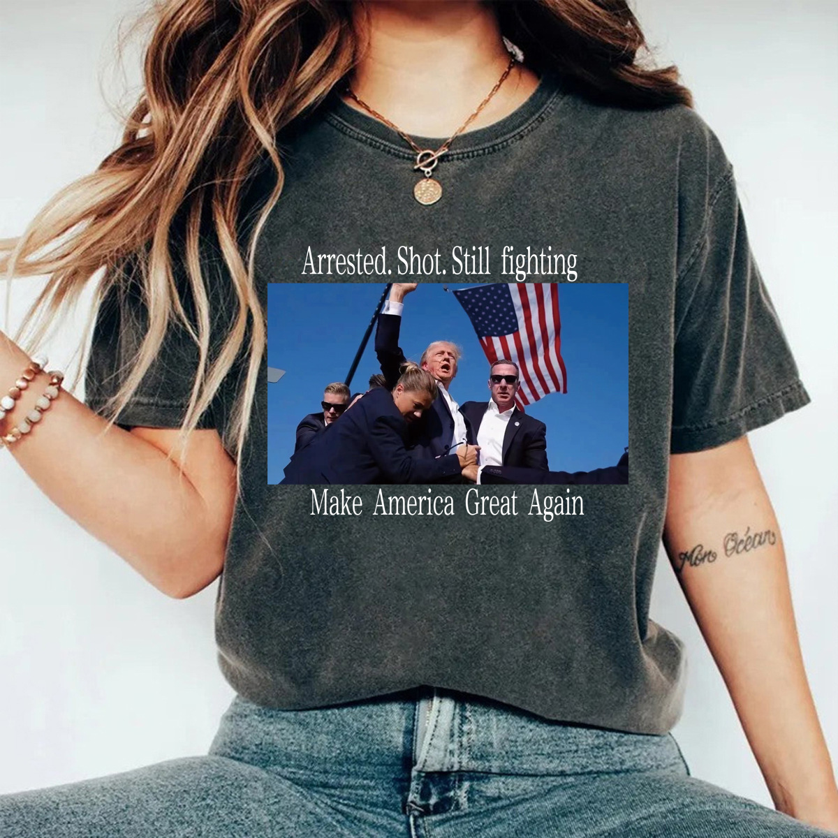 t shirt women tank top women Trump assassination crew Neck Cotton Short Sleeve Breathable Daily Outfit tshirt womens t shirt tshirts clothes woman ren