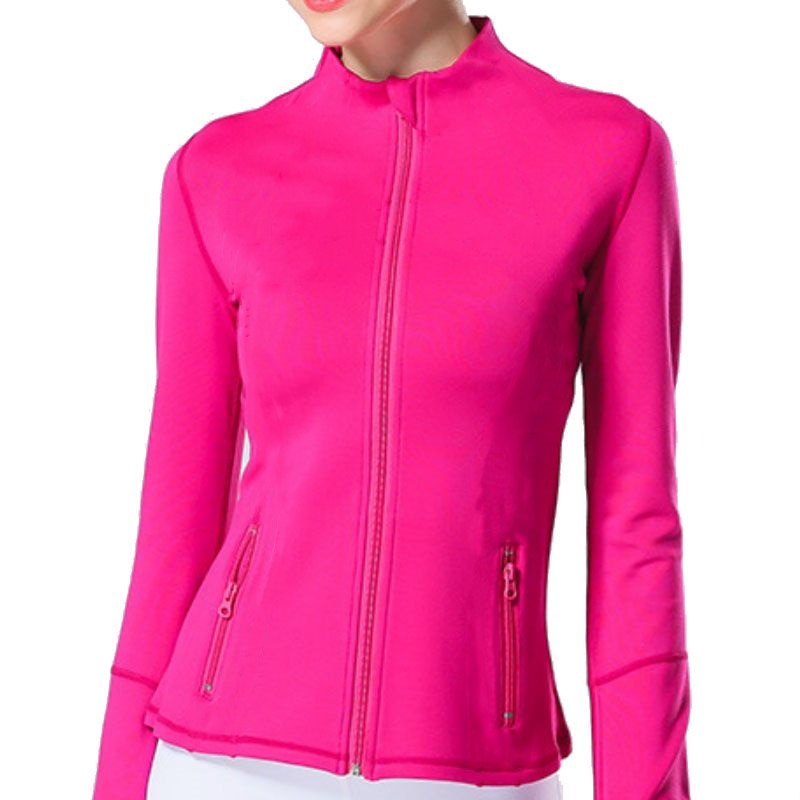 womens quick dry zip up yoga designer jacket solid color workout top activewear sports coat fiess sweatshirt for yoga fitness running gym