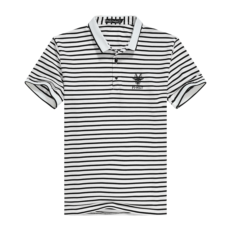 T-shirt for men's short T-shirt. Men's shirt with a polo summer trend stripes, reverse collar, half sleeved