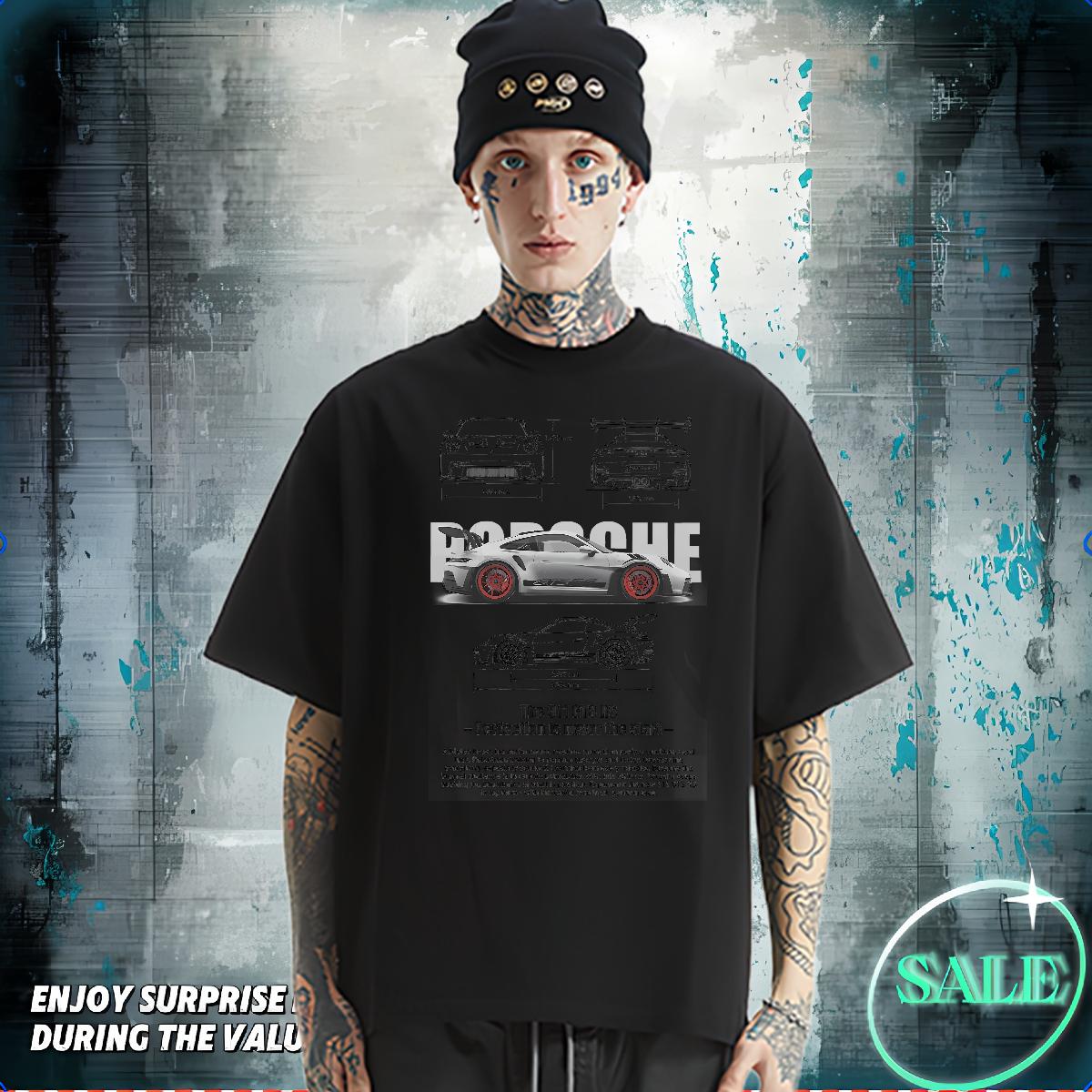 New T-Shirts fashion 230g Cotton Asian Size Sports Casual Mens Tshirts Round Neck Short Sleeve Soft