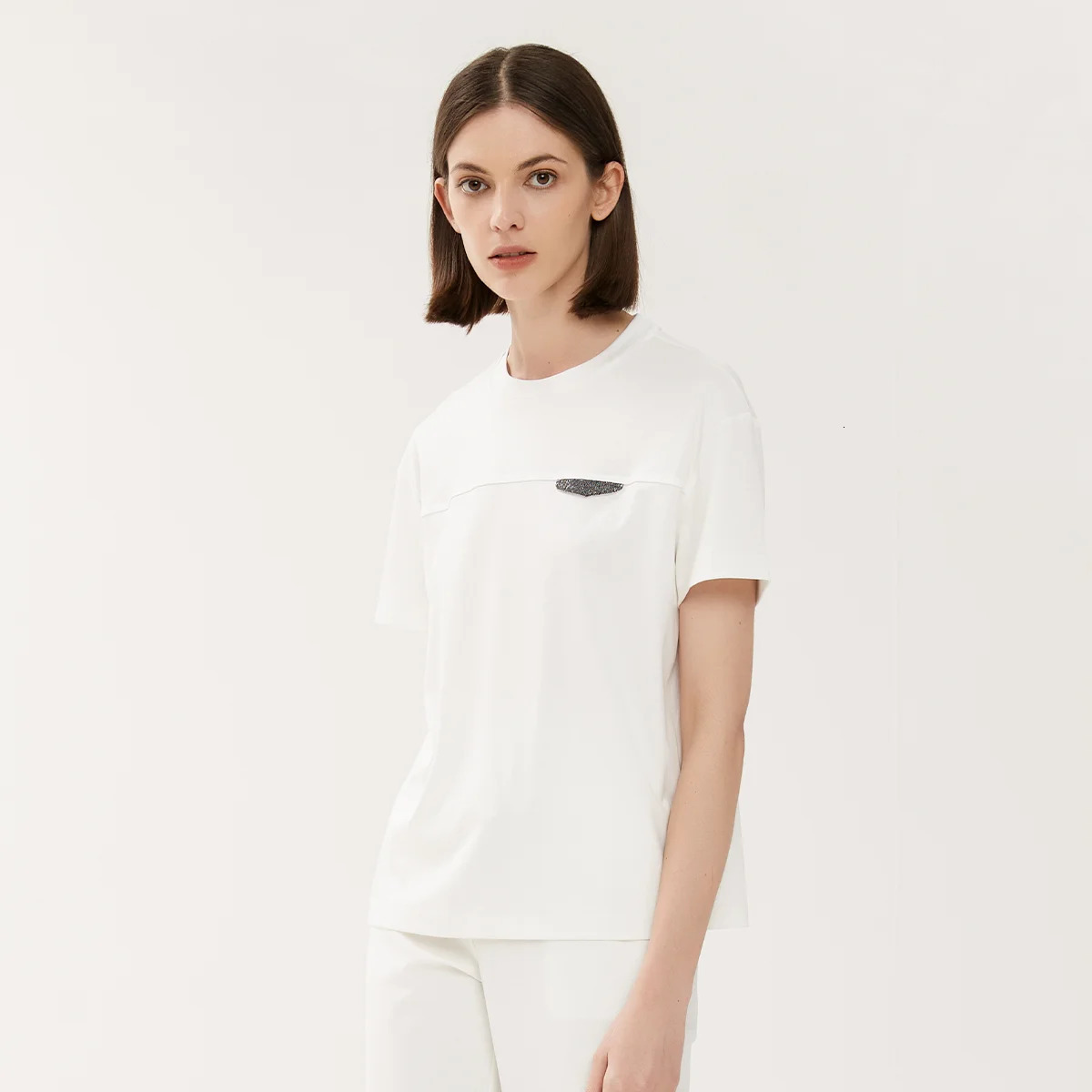 K1241W Summer Short Sleeved T Shirts Womens Clothing 100% Pure Pima Cotton Tshirt Tops for Ladies TShirtClothes 240712