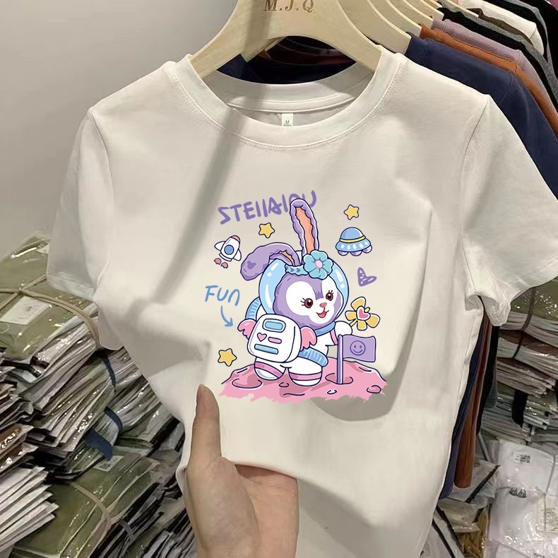 Korea Plus Size 4XL Short Sleeve T-shirt Women's Summer New Korean Student Tees Loose Oversized Female Tops COD