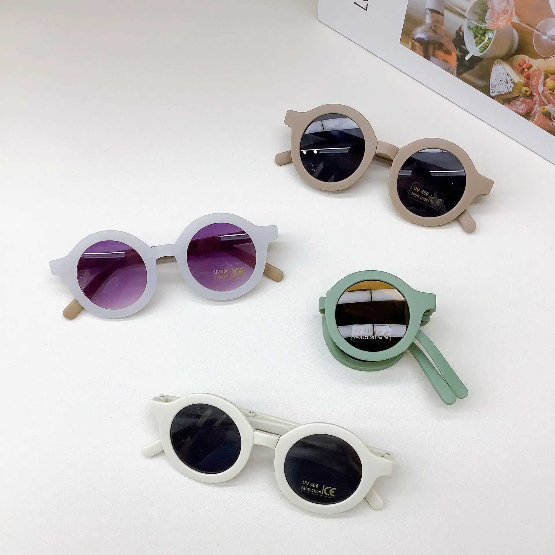 Sunglasses New Folding Childrens Fashion Baby Boys Girls Sun And UV Protection Sunglasses