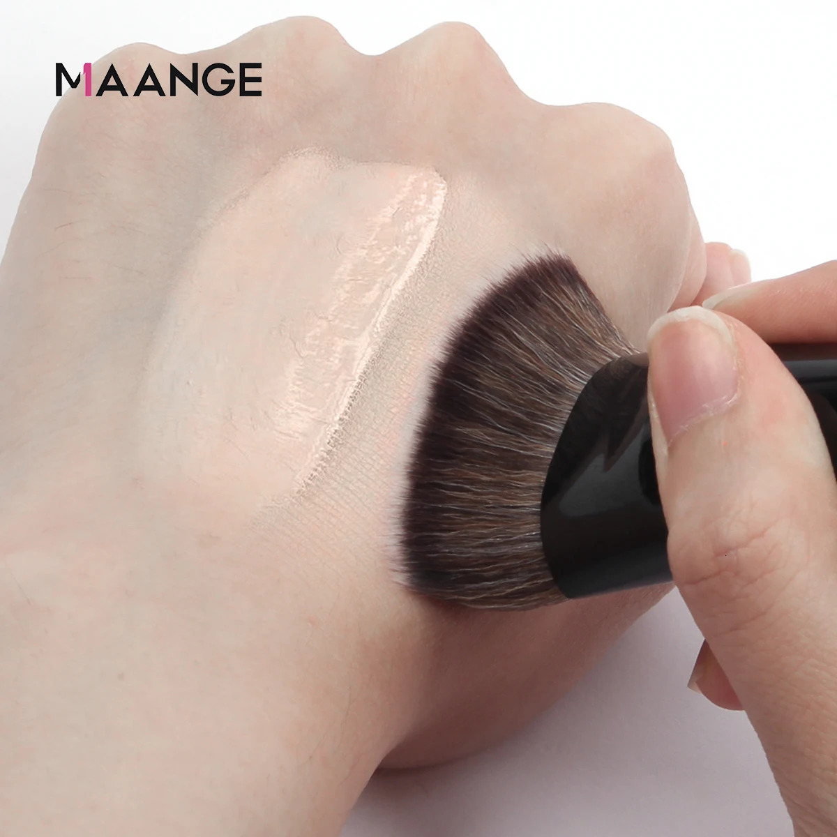 MAANGE single flat round tube flat head basic brush with box powder powder blusher concealer makeup brush skin friendly makeup tool 240715