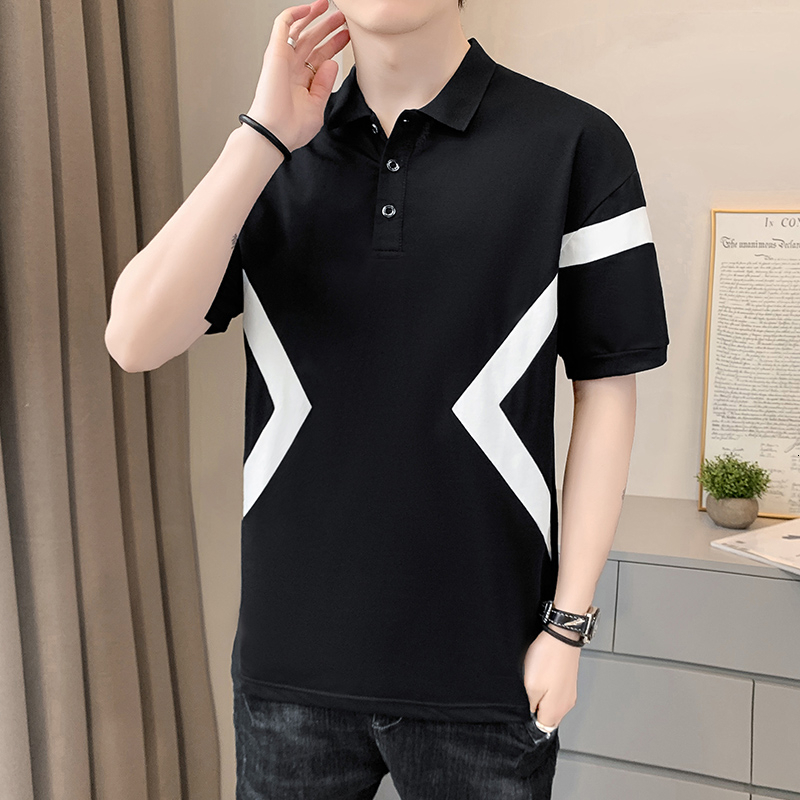 Short sleeved T-shirt, summer trendy brand polo shirt, men's unisex casual versatile loose fitting T-shirt top