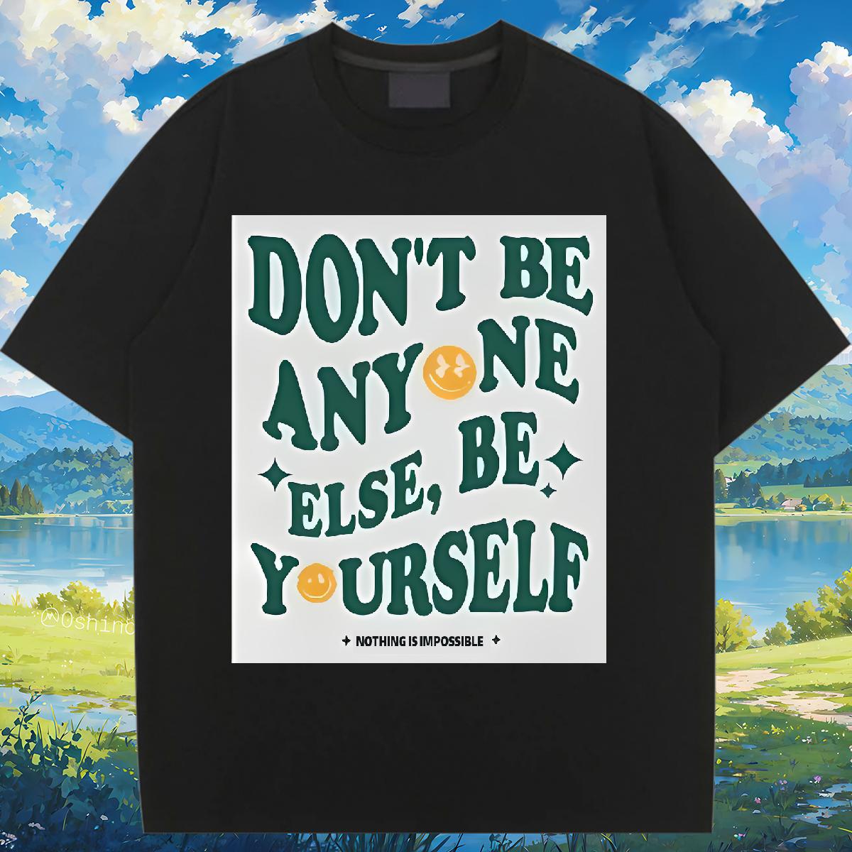 New Arrival T shirt Short Sleeve Cotton O-Neck nothing is impossible 100% Cotton 230g Hip Hop Street Couples T Shirts Custom Cartoon Comfortable Tees