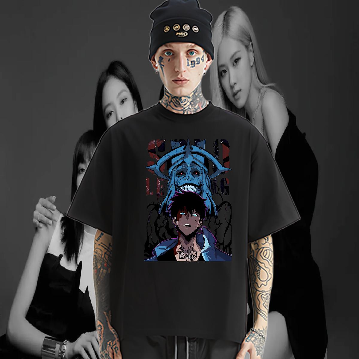 2024 T Shirts Men fashion 100% Cotton 230g Oversized 4XL Hip Hop Street Men Tops Tees Crew Neck Cotton Breathable Unisex