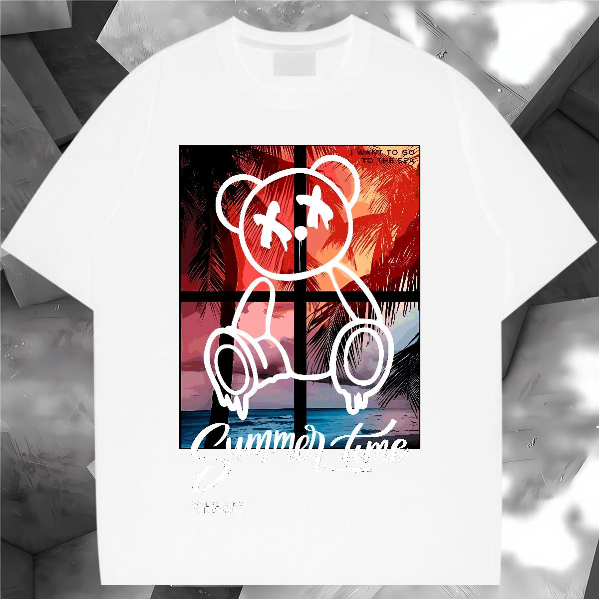 5A Men Clothes T-Shirt Graffiti Art 230g 100% Cotton Breathable Crew Neck Daily Wear T Shirt For Man Plus Size Custom Designer Fashion Tees Shirts