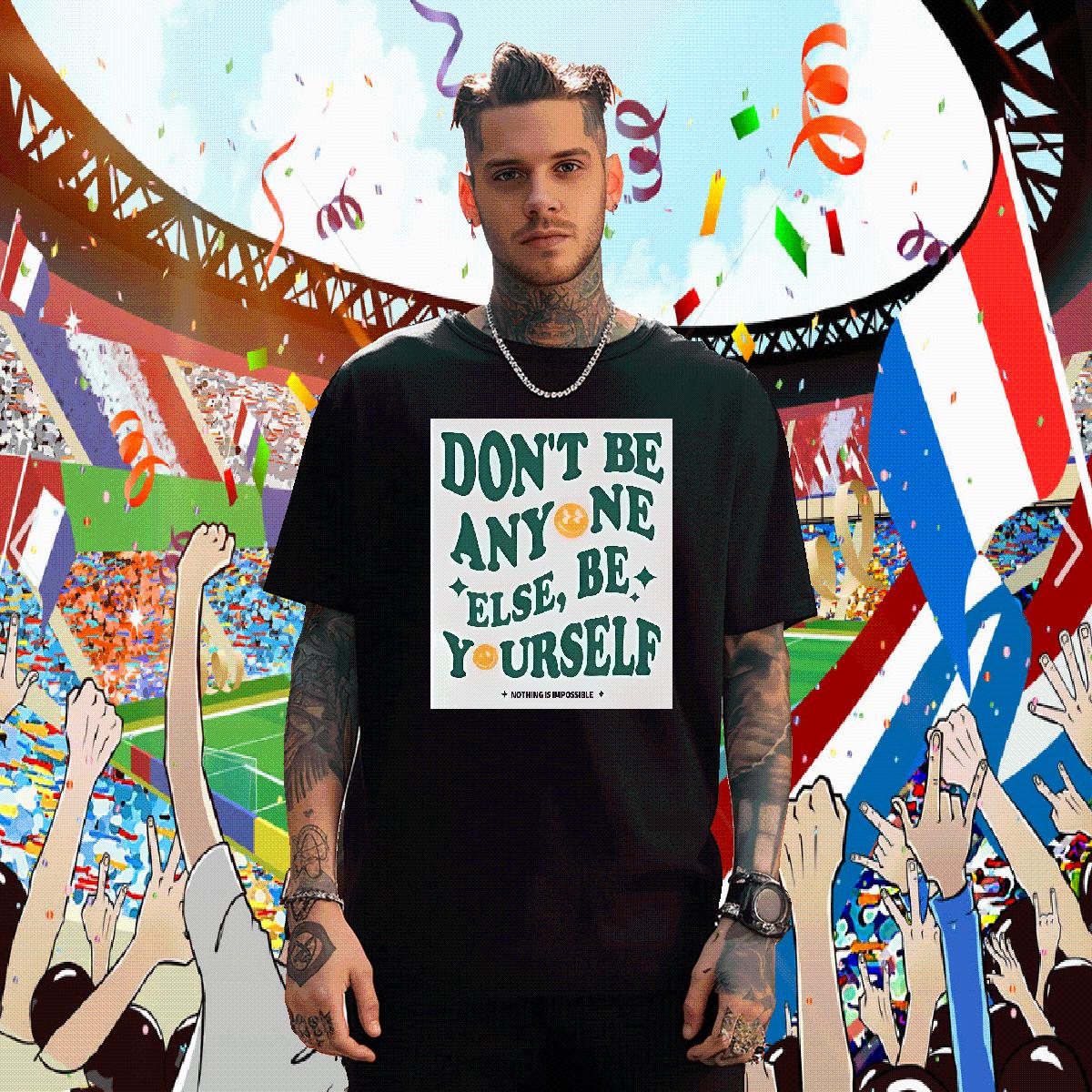 Custom Mens T Shirts be yourself 230g 100% Cotton Custom Printed Tshirts Sport Breathable Short Sleeve Popular Tops Tees