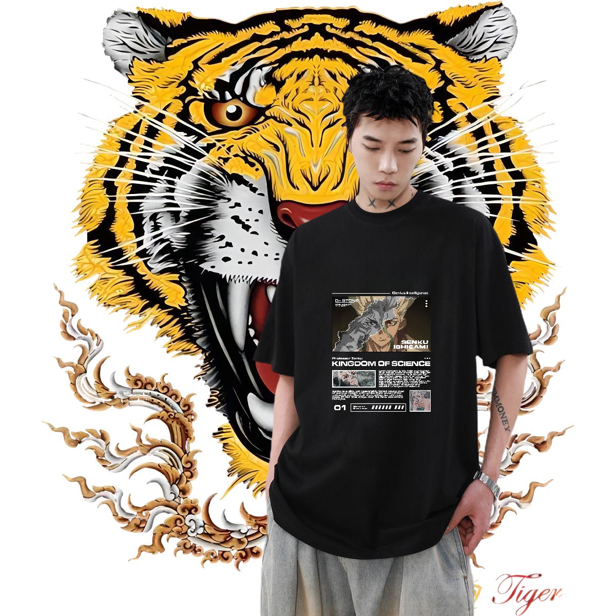 Stylist Mens T Shirts Black White Men Tees Street Casual 180g Cotton Loose Fit Tops