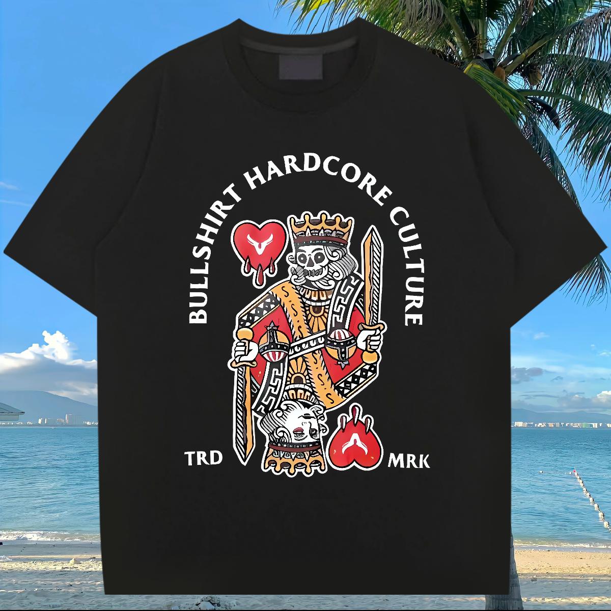 2024 T-Shirts fashion 100% Cotton 230g Cartoon Printing S-4XL High Street Hip Hop Men Clothes T-Shirt O-Neck Short Sleeve Cotton Loose