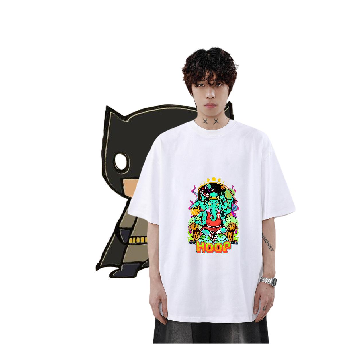 2024 New T shirt Floral Print Men Clothes T-Shirt Casual Round Neck Short Sleeve Wholesale Tops