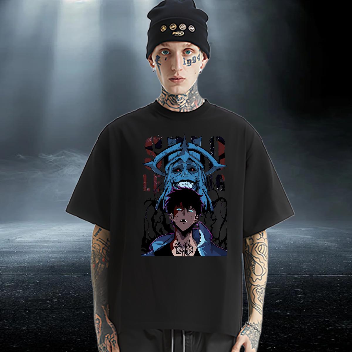 Comfortable T Shirt For Man fashion 100% Cotton 230g Street Wear Cotton O Neck Short Sleeves Men Tshirts Classic Anime Tees