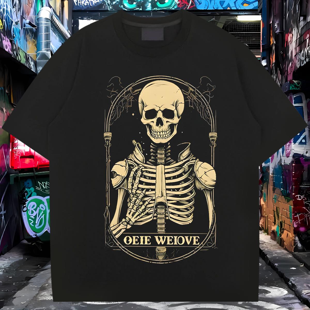 Brand T Shirt For Man CY-240704056 100% Cotton 230g Black Oversized High Street Hip Hop Men Tees Cotton Breathable 5A