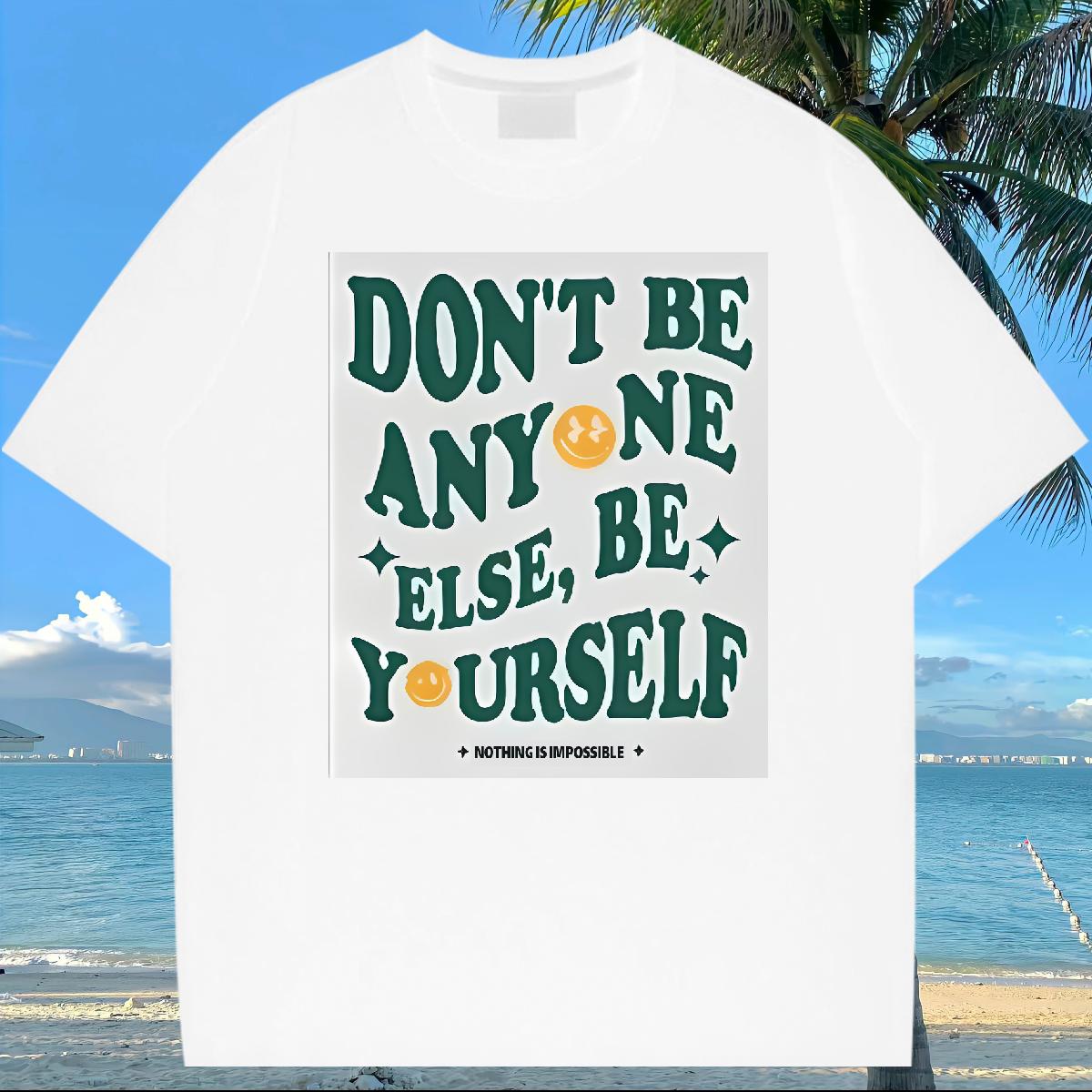 New Designer T Shirt For Man nothing is impossible 230g 100% Cotton White Plus Size Tshirts Street Wear Crew Neck Cotton Breathable Loose Fit Clothing