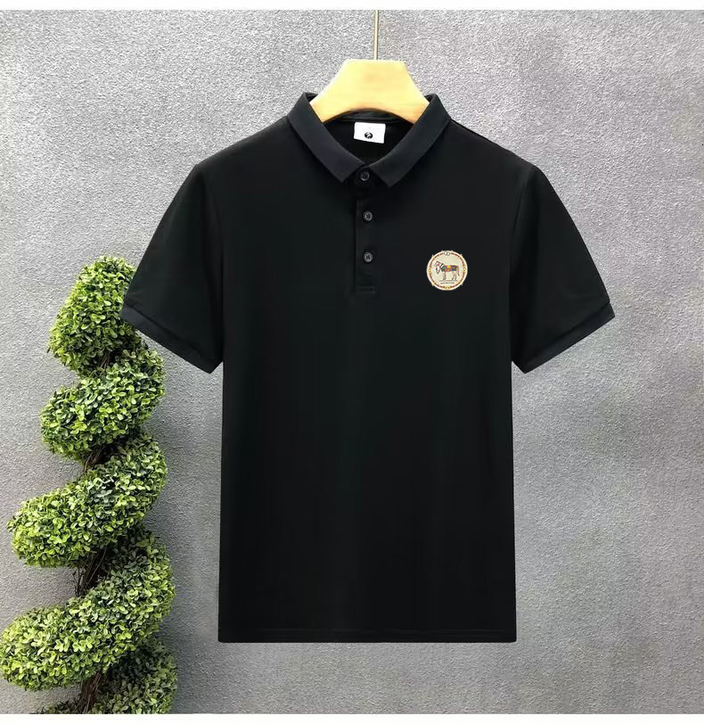 Short sleeved polo shirt summer trendy brand lapel casual print new T-shirt men's ins top trend