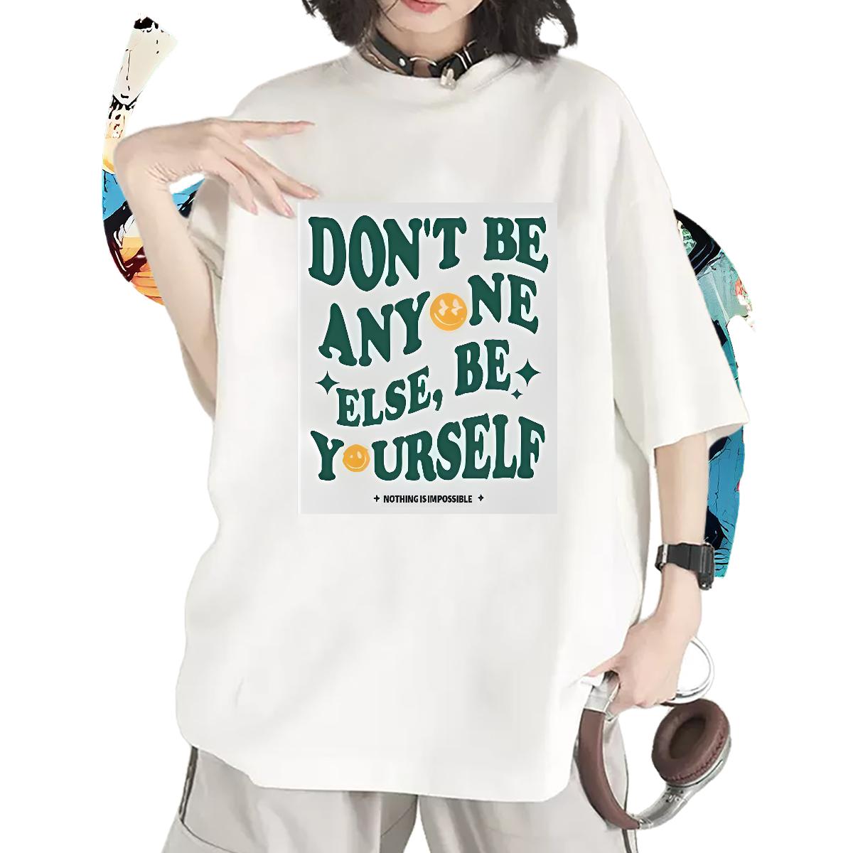 Fashion New Women T Shirts Cotton O Neck Short Sleeves nothing is impossible 230g Cotton Sport Lady T shirt Plus Size Custom Soft Tshirts