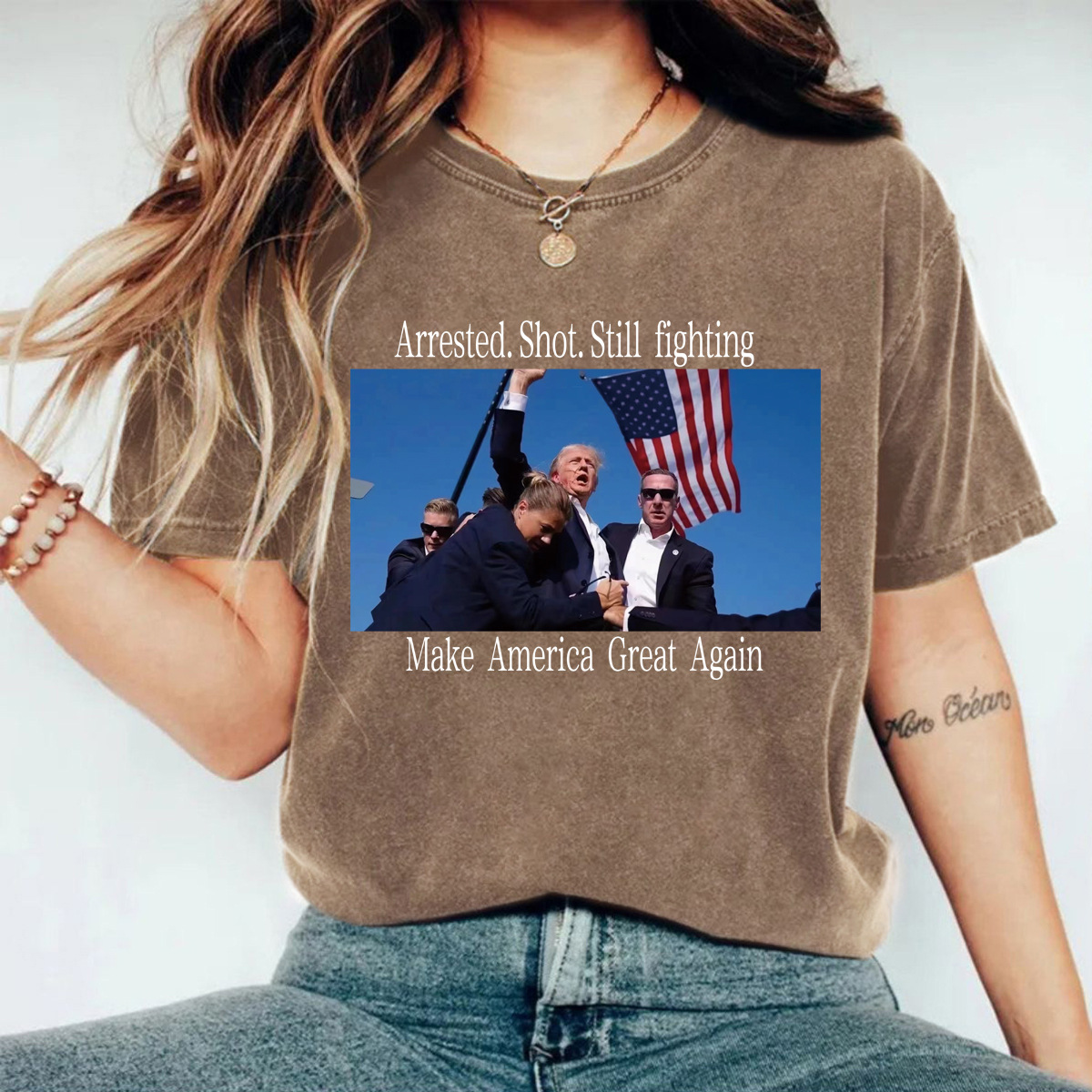 t shirt women tank top women Trump assassination crew Neck Cotton Short Sleeve Breathable Daily Outfit tshirt womens t shirt tshirts clothes woman ren