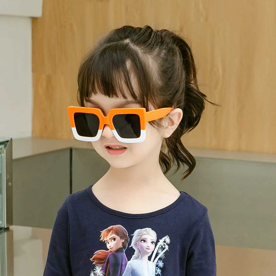 Sunglasses square childrens Sunglasses Spring new double color matching fashion glasses W06 personality Chaobao UV400 childrens
