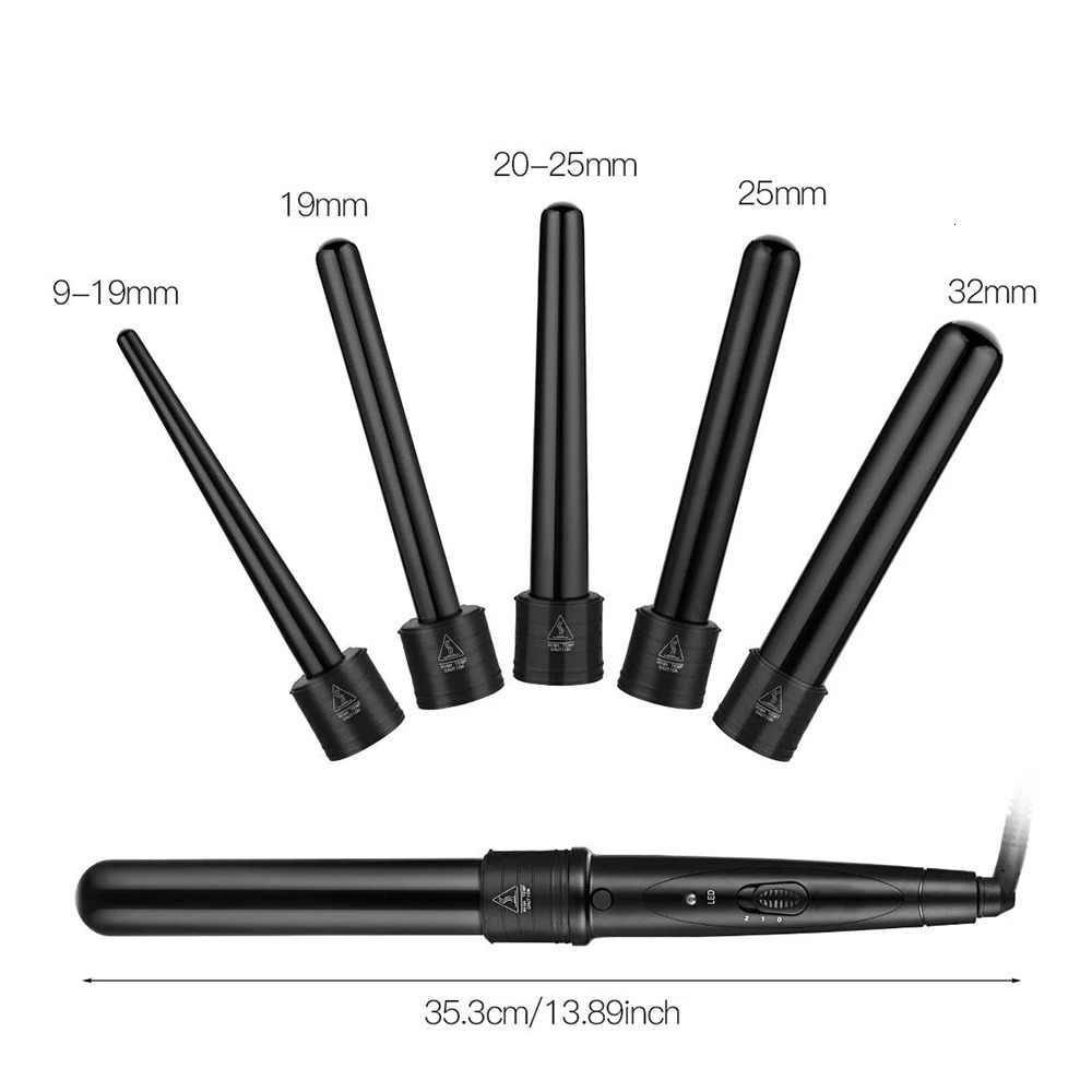 5P Curling Iron Hair Curler 9-32MM Professional Curl Irons Ceramic Styling Tools Hair Tong Hair Styling Tools 240712