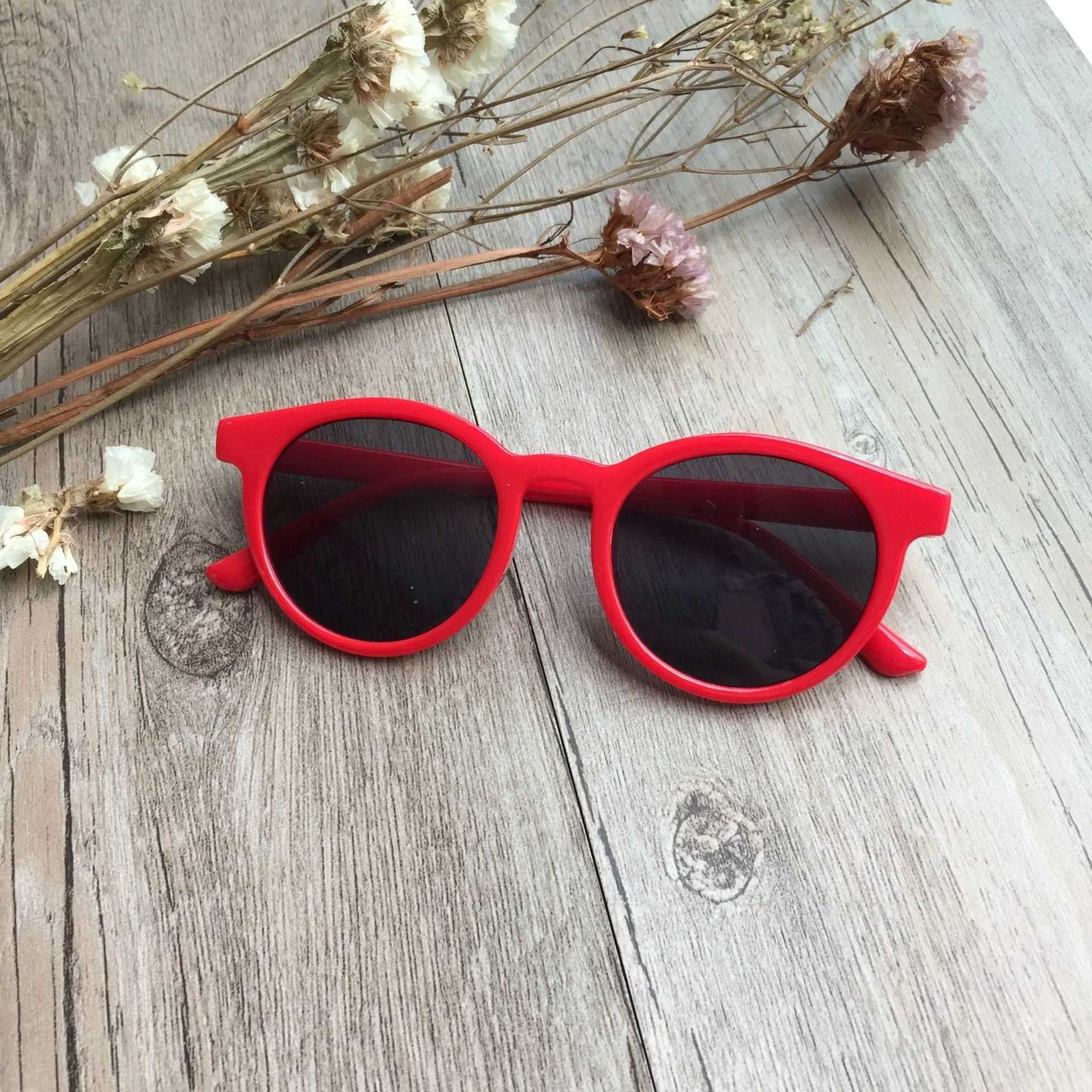 Sunglasses New childrens fashion plastic round frame sunglasses ocean film new sunglasses Fashion Glasses