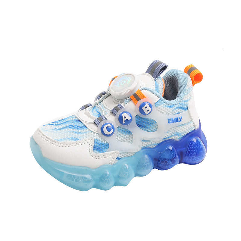 Sneakers Spring New Children's Sports Shoes Children Light up Shoes, Breathable Mesh Shoes for Small and Medium sized Children Flashing Light Rot