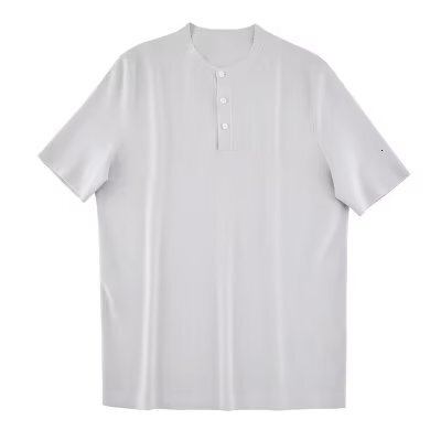 Standing collar polo shirt men's trendy buttons, light luxury summer new short sleeved T-shirt with half sleeves