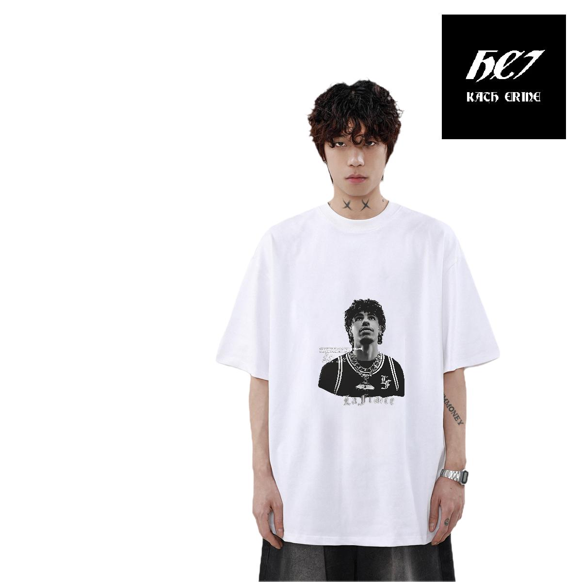 Wholesale Men Tops Tees Cotton O Neck Short Sleeves Street T Shirt For Man Floral Print DIY Tshirts