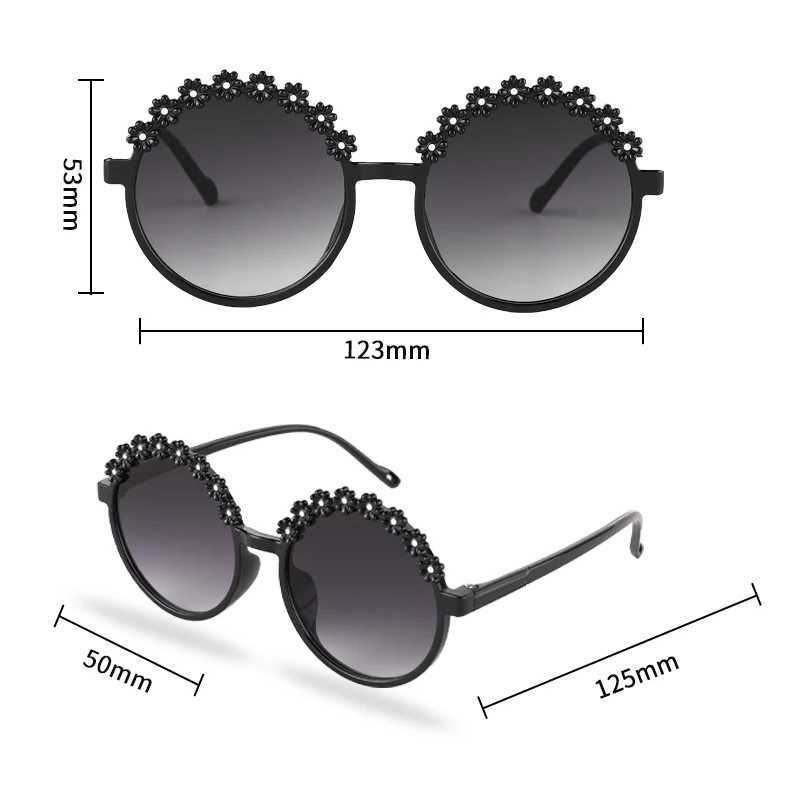 Sunglasses 2023 New Children Cute Acrylic Flower Sunglasses Kids Girls Lovely Outdoor Sun Protection Sunglasses Kid Eye Protection Glasses