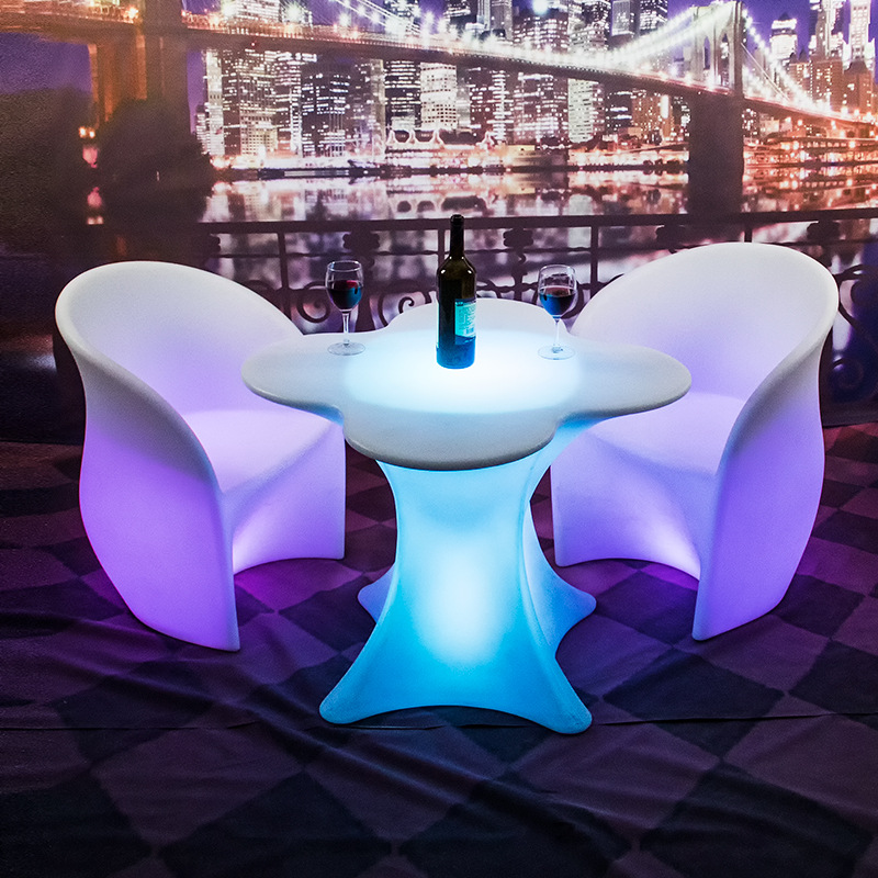 Berserk LED Luminous Chair With Backrest Bar KTV Creative Outdoor Balcony Courtyard Leisure Sofa Waterproof And Remote Control