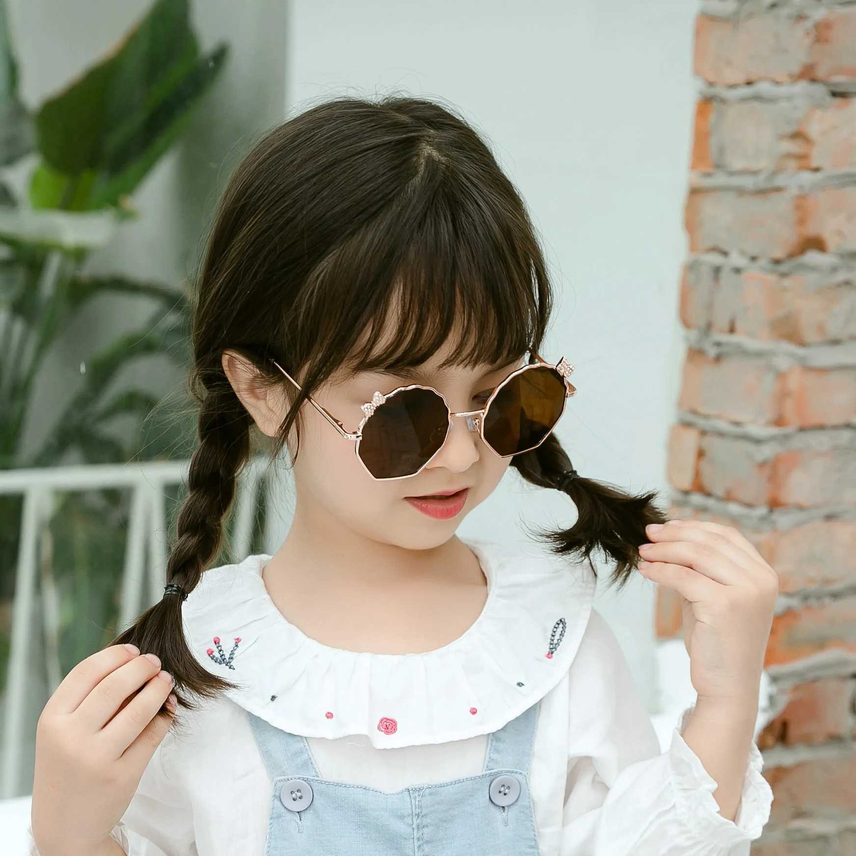 Sunglasses sunglasses childrens fashion 202 new metal bow trendy childrens glasses anti ultraviolet sunglasses b149