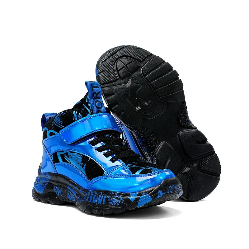 Children Sneakers for Boys Leather Running Sports Shoes Kids Boy Street Casual Shoes Blue Gold Size 28-40 240625CJ