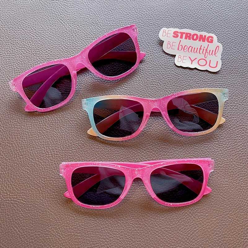 Sunglasses 2024 New Girls Boys Colorful Rectangular Sunglasses Children Fashion Cartoon Outdoor UV400 Protection Sunglasses Kids Sunglasses