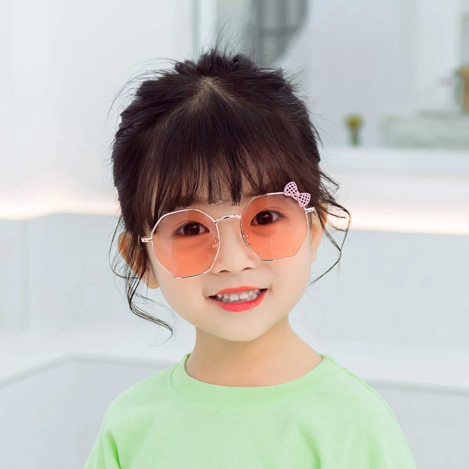 Sunglasses bow Fashion mens and womens metal sunglasses b010 polygonal fashion childrens glasses sunglasses