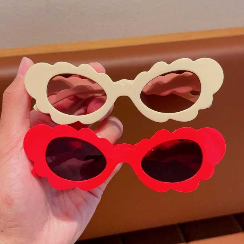 Sunglasses 2024 New Children Cloud Cat Eye Shaped Candy Color Sunglasses UV400 Girls Boys Outdoor Sun Protection Sunglasses Kid Sun Glasses