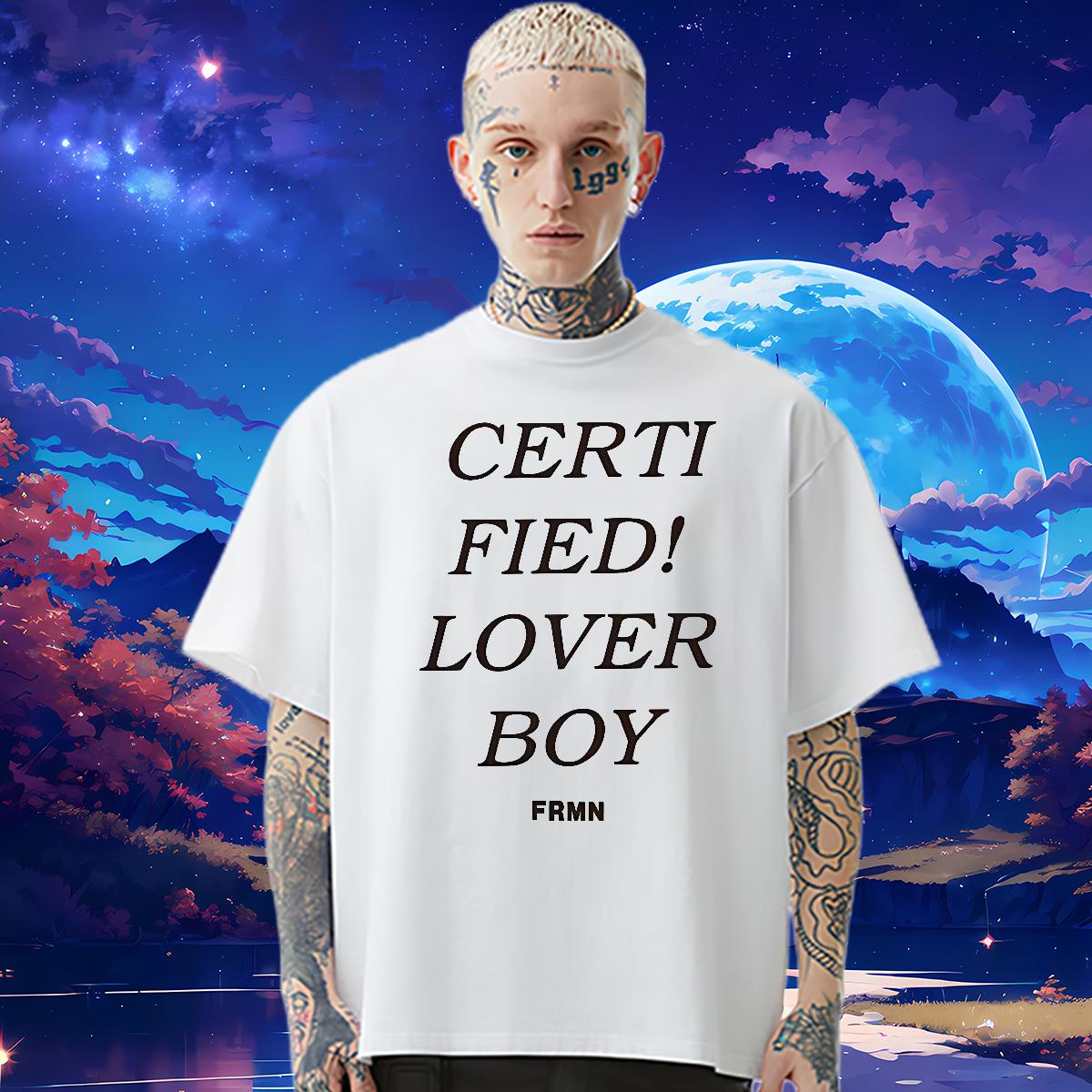 Wholesale Man T Shirts fashion 100% Cotton 230g Floral Print Men Tops Tees Spring Summer Cotton O Neck Short Sleeves Classic Polos