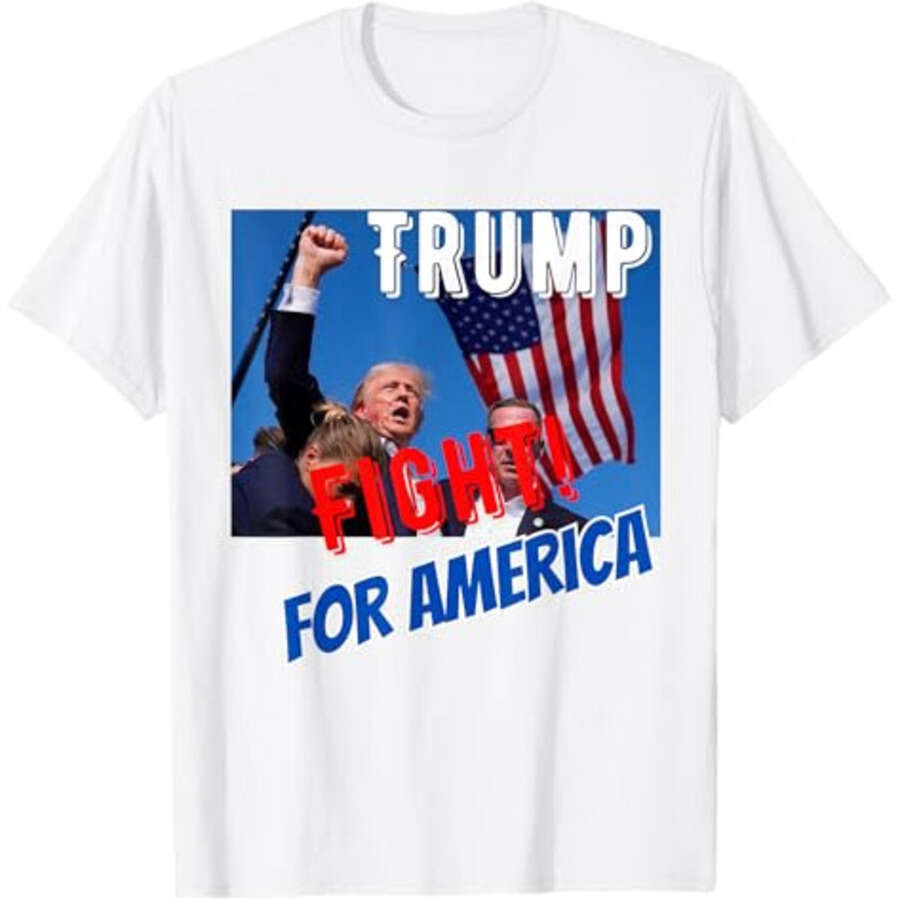 2024 Assasination Attempt Maga, DONALD TRUMP ,fist for America T-Shirt Free shipping