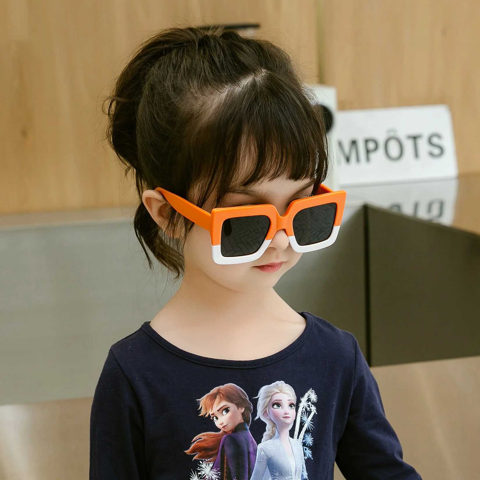 Sunglasses square childrens Sunglasses Spring new double color matching fashion glasses W06 personality Chaobao UV400 childrens