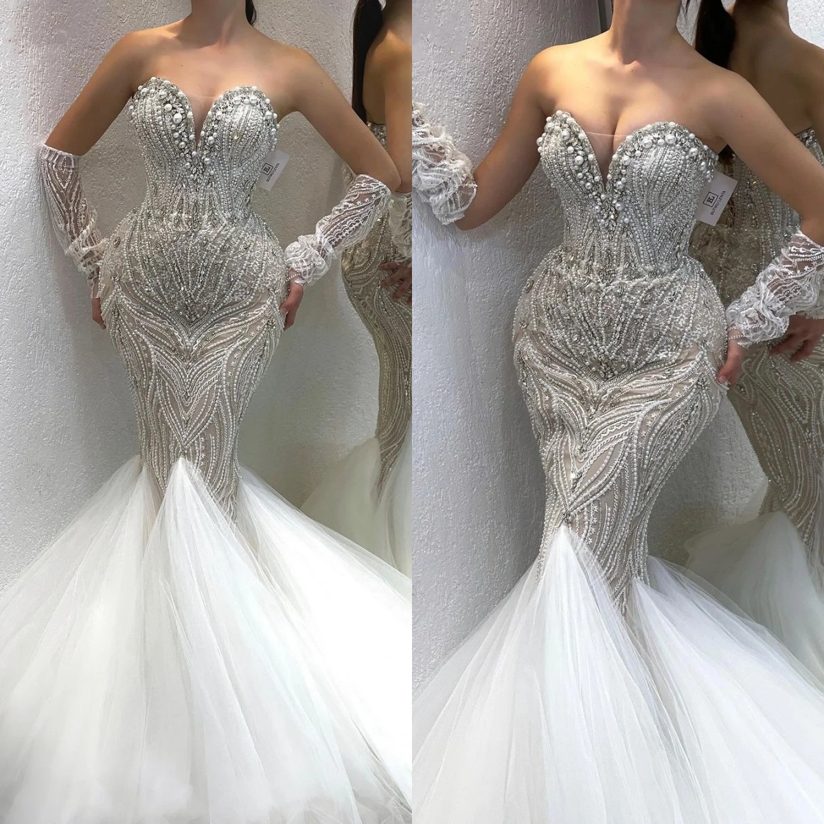Evening Dresses Gorgeous For Women Strapless Pearls Beading Prom Gown Rhie Princess Custom Made Lace Up Vestidos De Noche 6660306