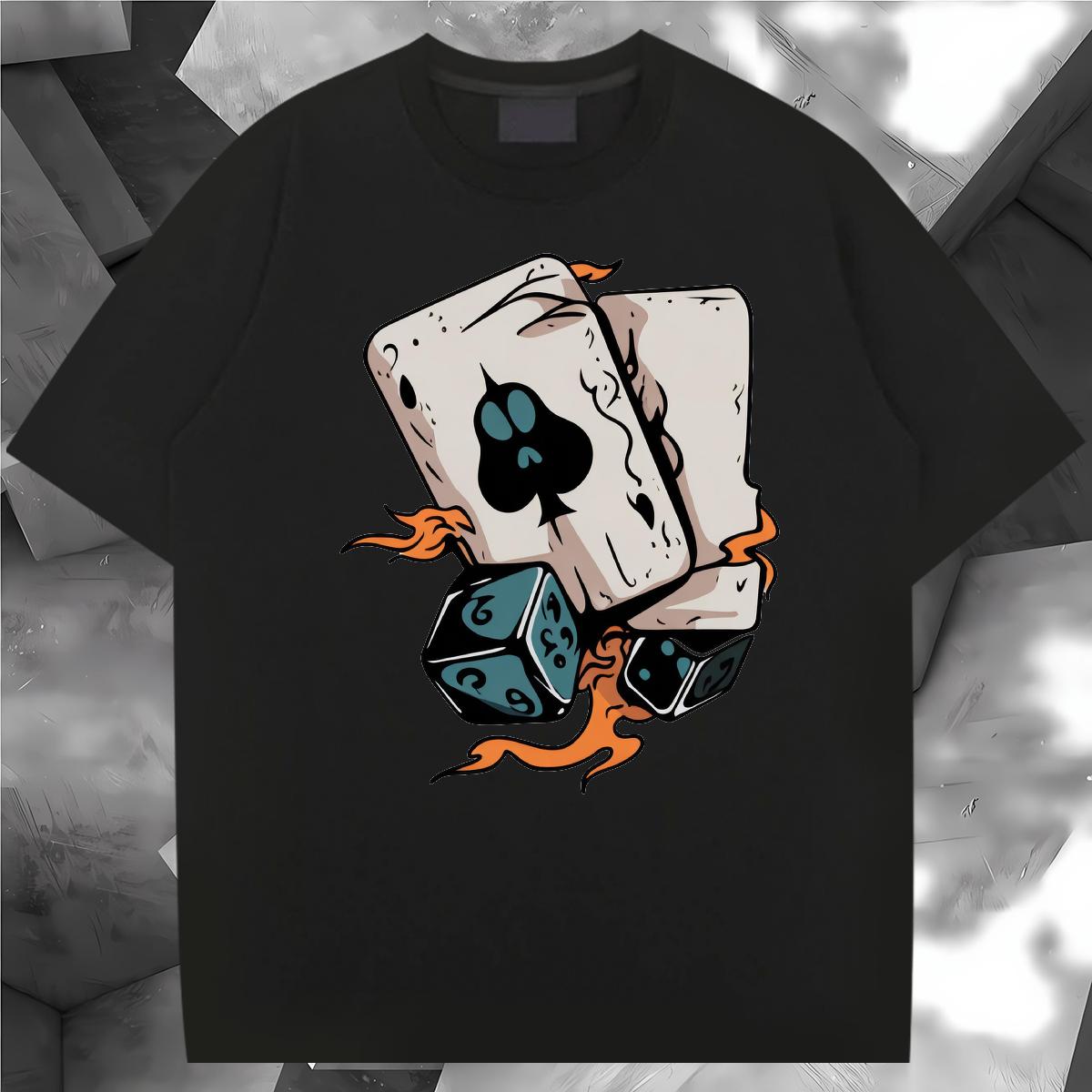 Designer T-Shirts Cards 100% Cotton 230g Custom Printing Couples T Shirts Street Short Sleeve Cotton O-Neck High Quality Wear