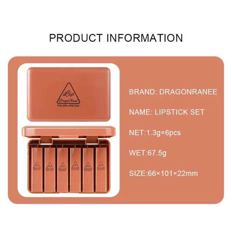 6 Color Matte Velvet Lipstick Set Matte Liquid Lipsticks Set Waterproof Long Lasting Non-Stick Cup Not Fade Nude Color Lip Stick zxx240715