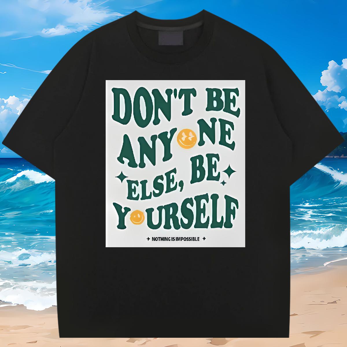 Brand Tshirts nothing is impossible 100% Cotton 230g Short sleeve Cotton Soft High Street Hip Hop T Shirts Men Oversized 4XL Customized Tops Tees