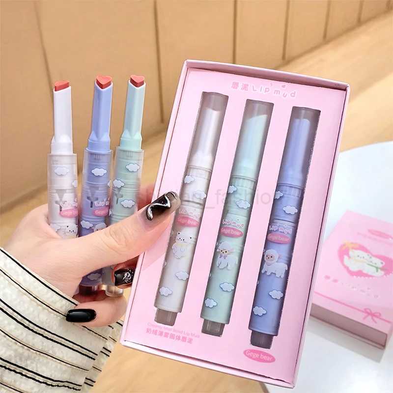 Gegebear Milk Velvet Mist Solid Lip Mud matte Mist Face with makeup and color not easy to stick cup lip glaze lipstick setCL240716