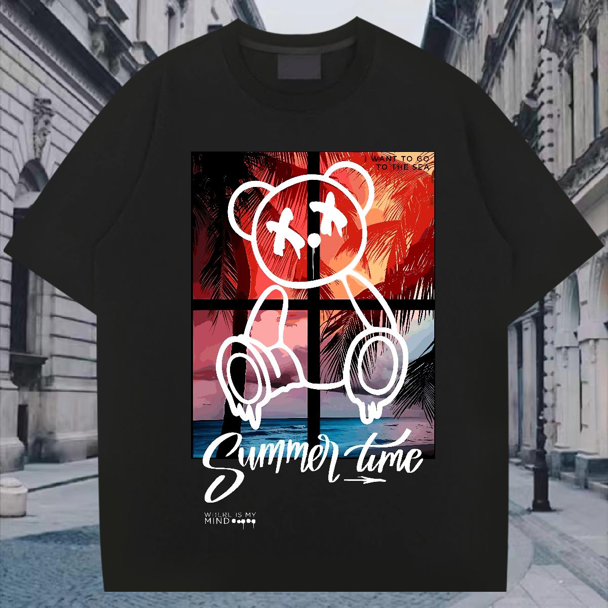 2024 DIY T-Shirts for Men Graffiti Art 230g 100% Cotton Graphic Men Tops Tees Casual Daily Wear Cotton Breathable Cool Tees Shirts