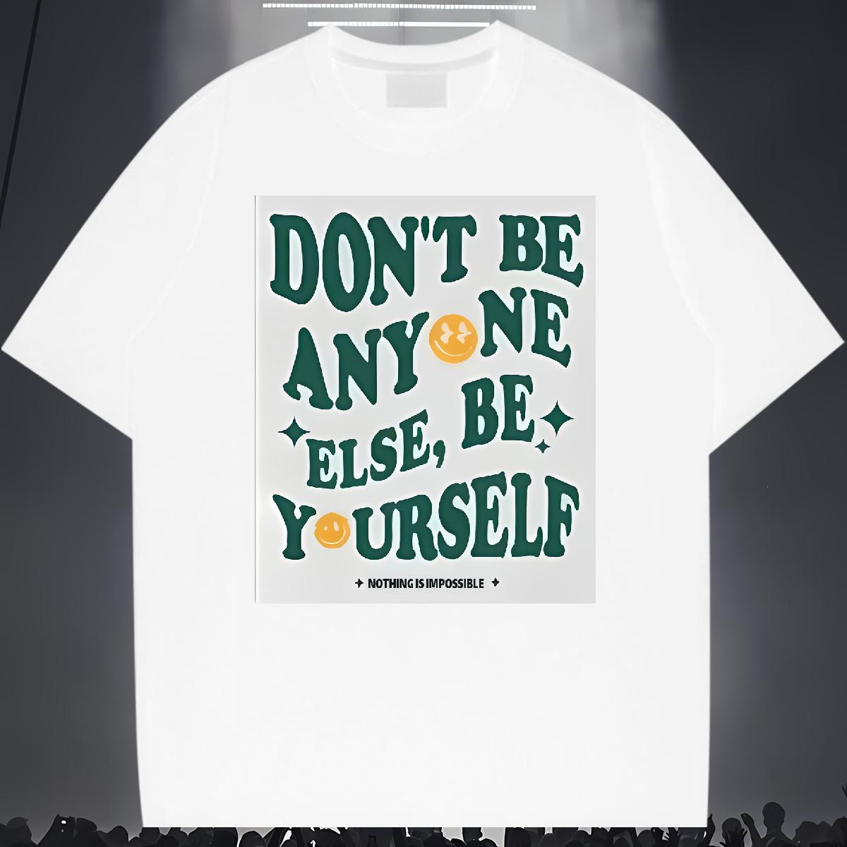 Loose Mens Tshirts nothing is impossible 100% Cotton 230g Round Neck Short Sleeve High Street Hip Hop T-Shirts for Men Plus Size Custom Fashion Casual